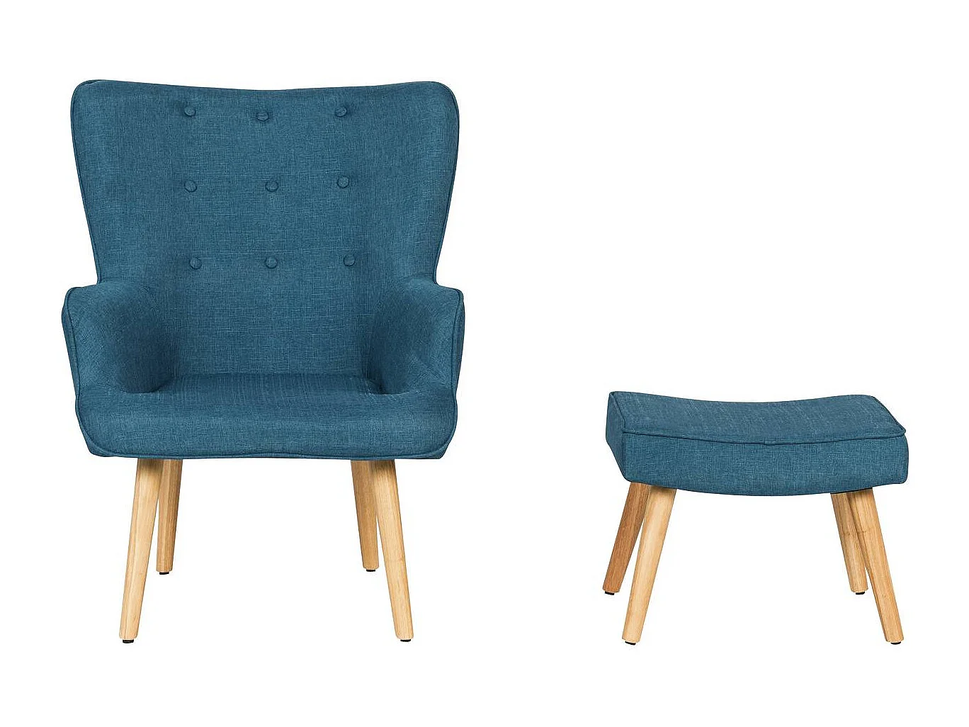 Stoel fauteuil stof Scandinavisch design "Odense" - 1 zits - Blauw Donkerblauw