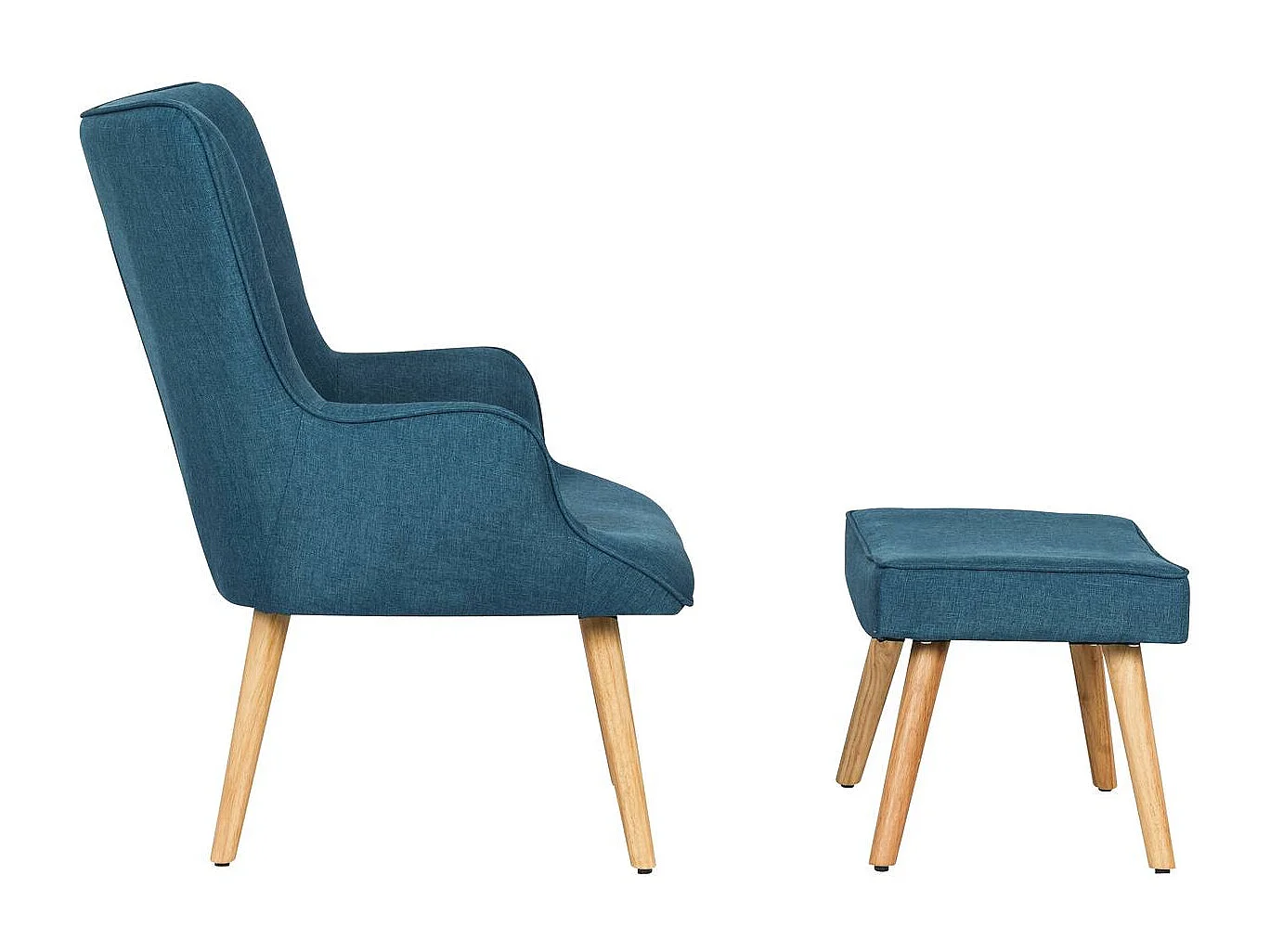 Stoel fauteuil stof Scandinavisch design "Odense" - 1 zits - Blauw Donkerblauw