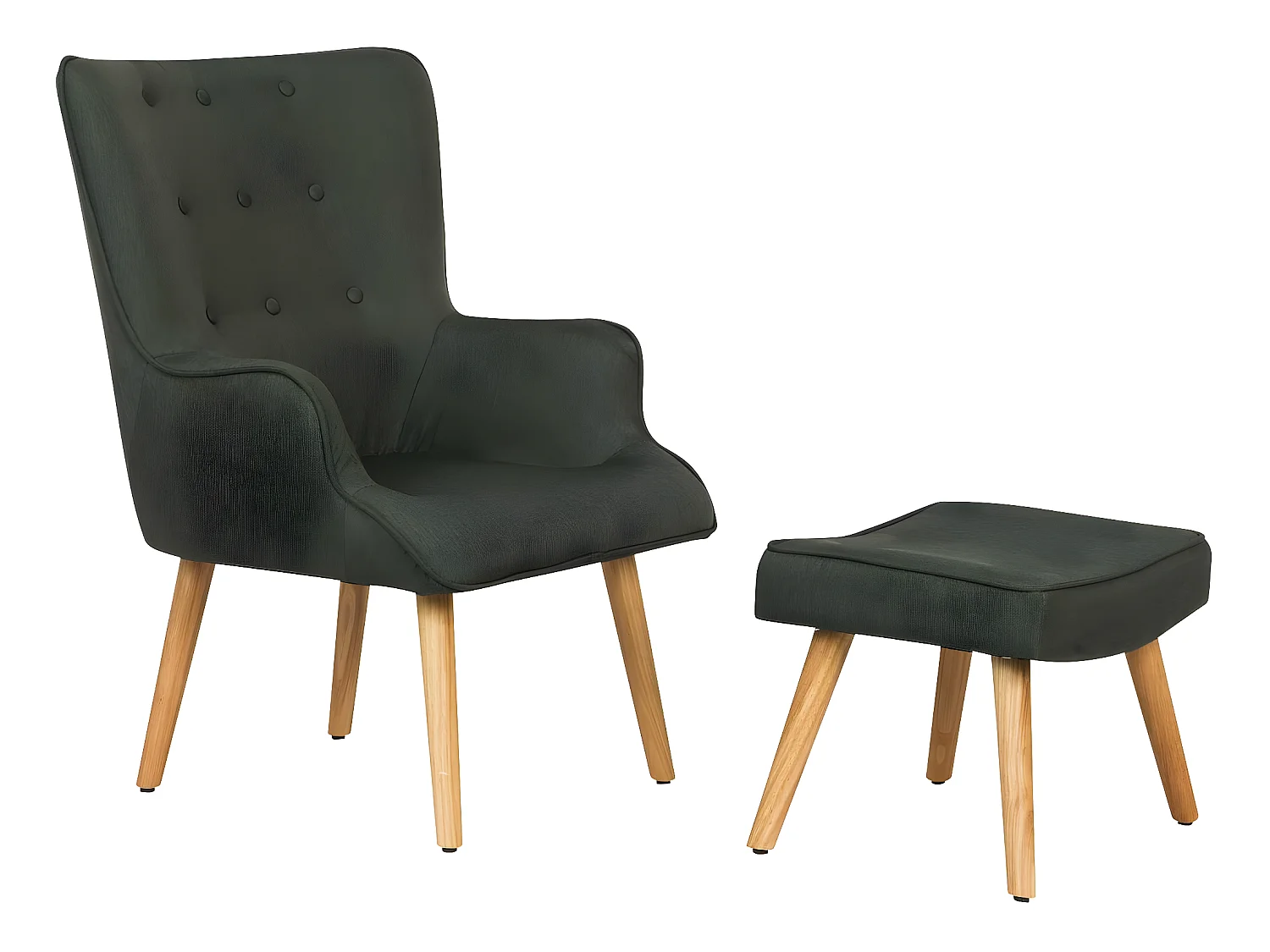 Fauteuil style scandinave tissu "Odense" - 1 place - Gris foncé