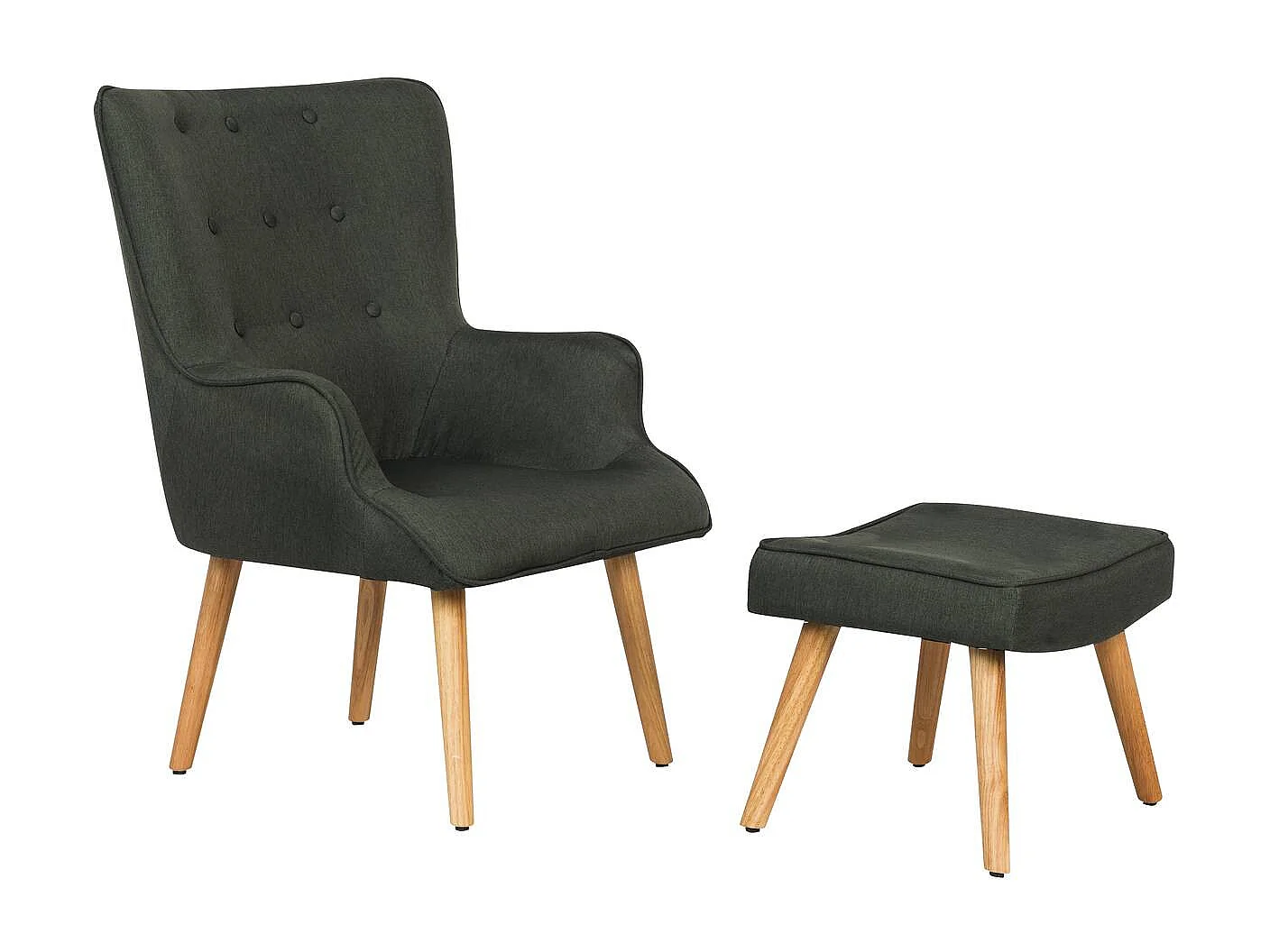 Fauteuil style scandinave tissu "Odense" - 1 place - Gris foncé