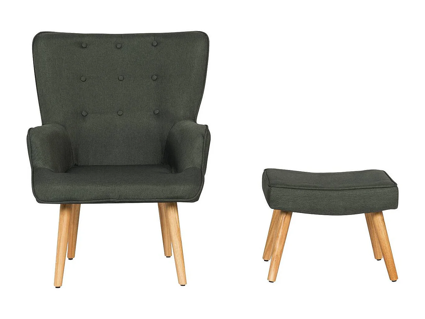 Fauteuil style scandinave tissu "Odense" - 1 place - Gris foncé