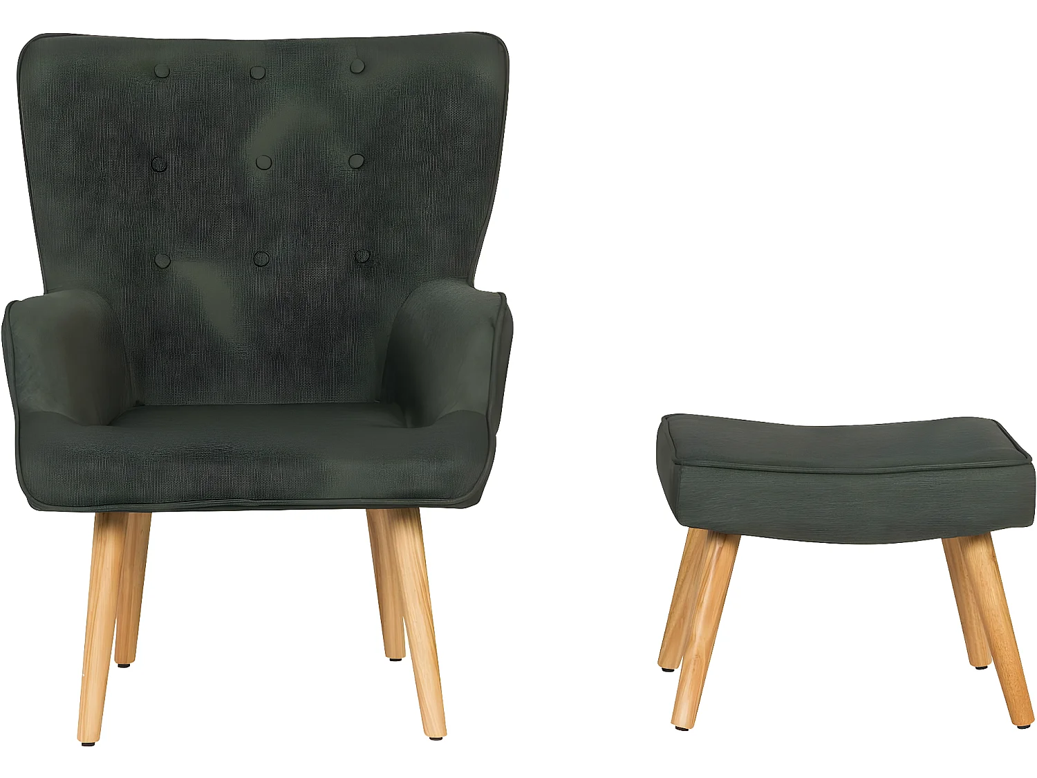 Stoel fauteuil stof Scandinavisch design "Odense" - 1 zits - Grijs Donkergrijs