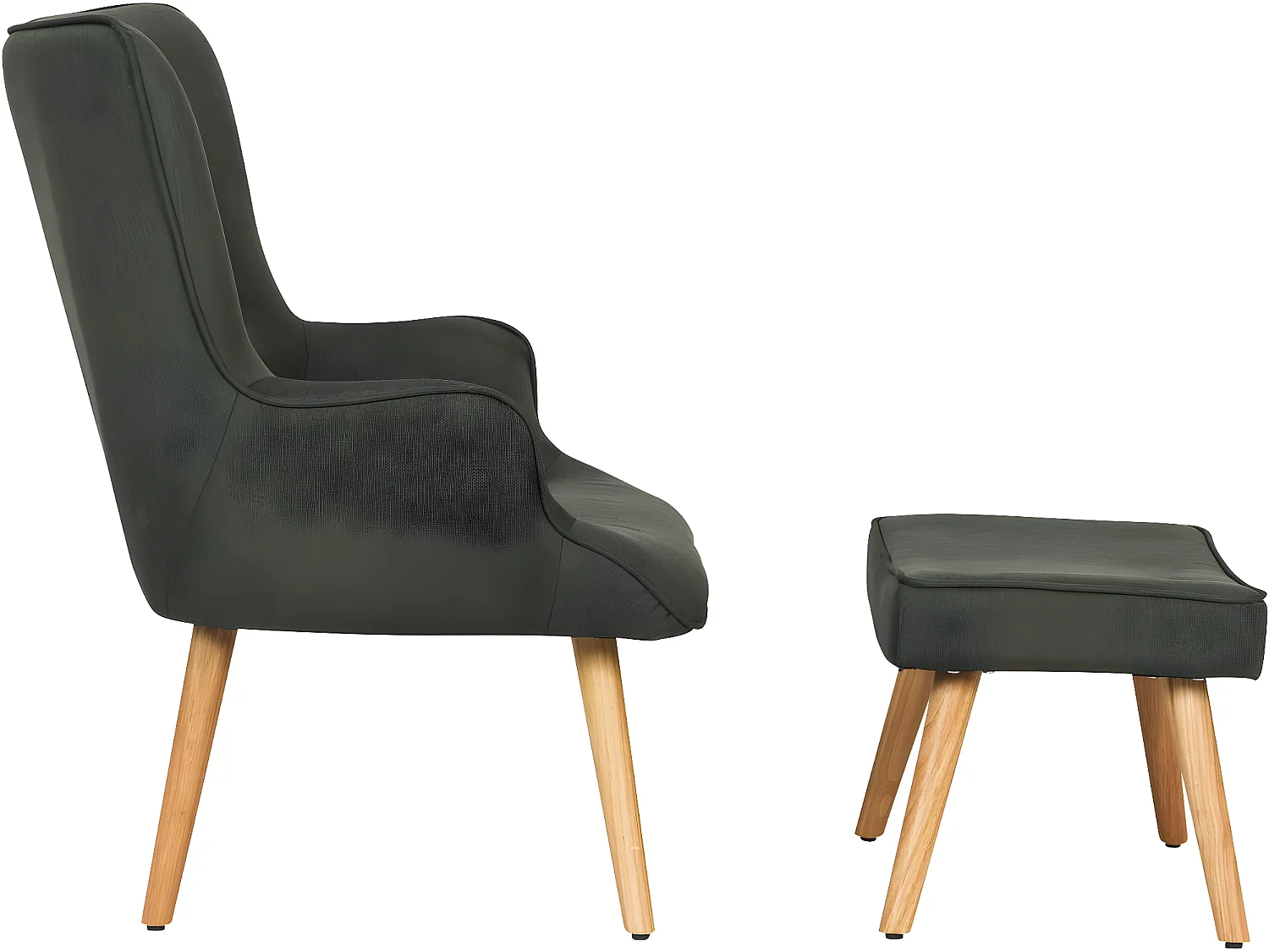 Stoel fauteuil stof Scandinavisch design "Odense" - 1 zits - Grijs Donkergrijs