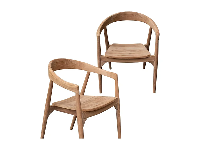Chaise en bois de teck June (lot de 2)