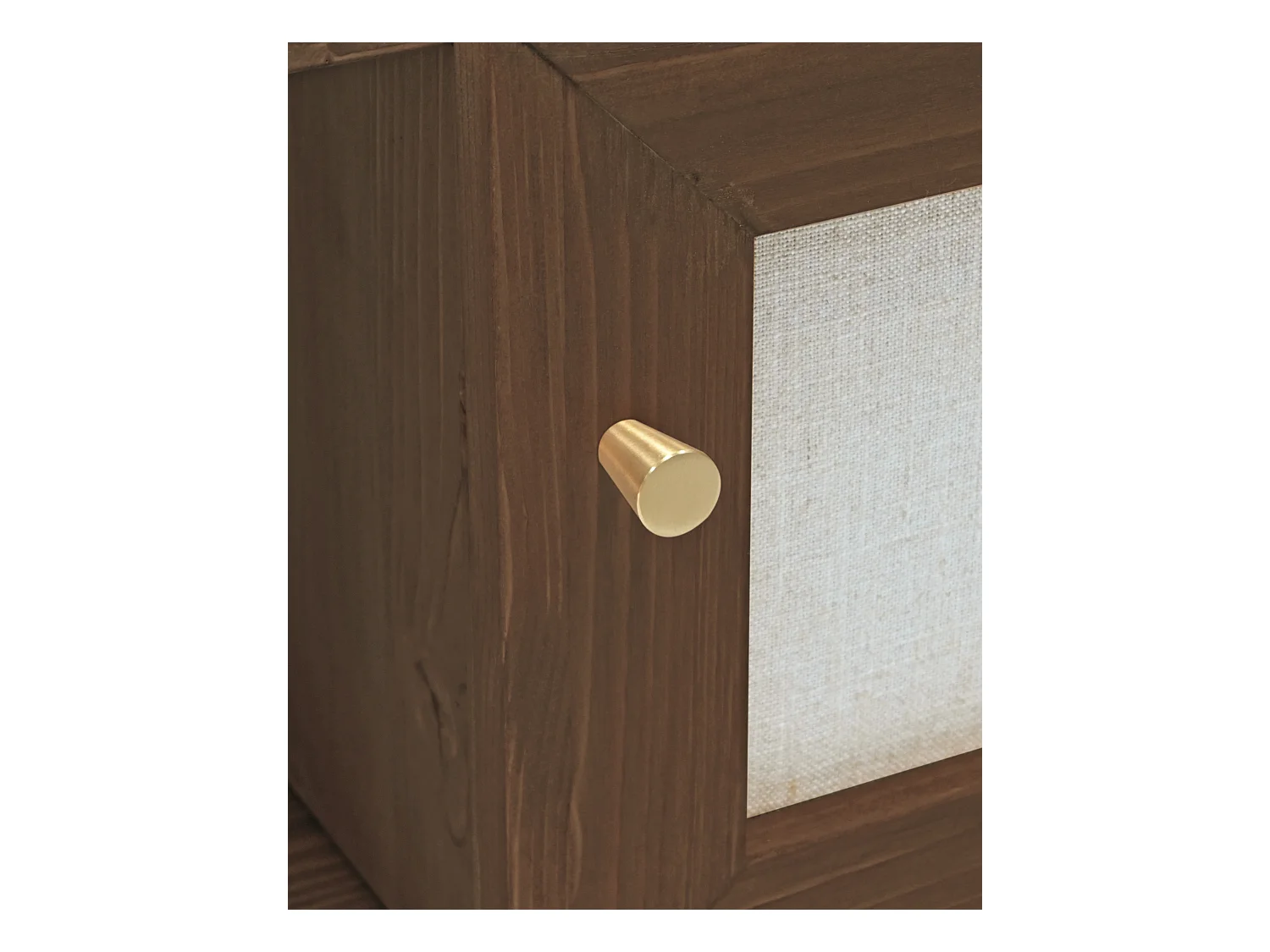 Meuble TV en bois de sapin marron 150x40cm - LINEN - DECOWOOD