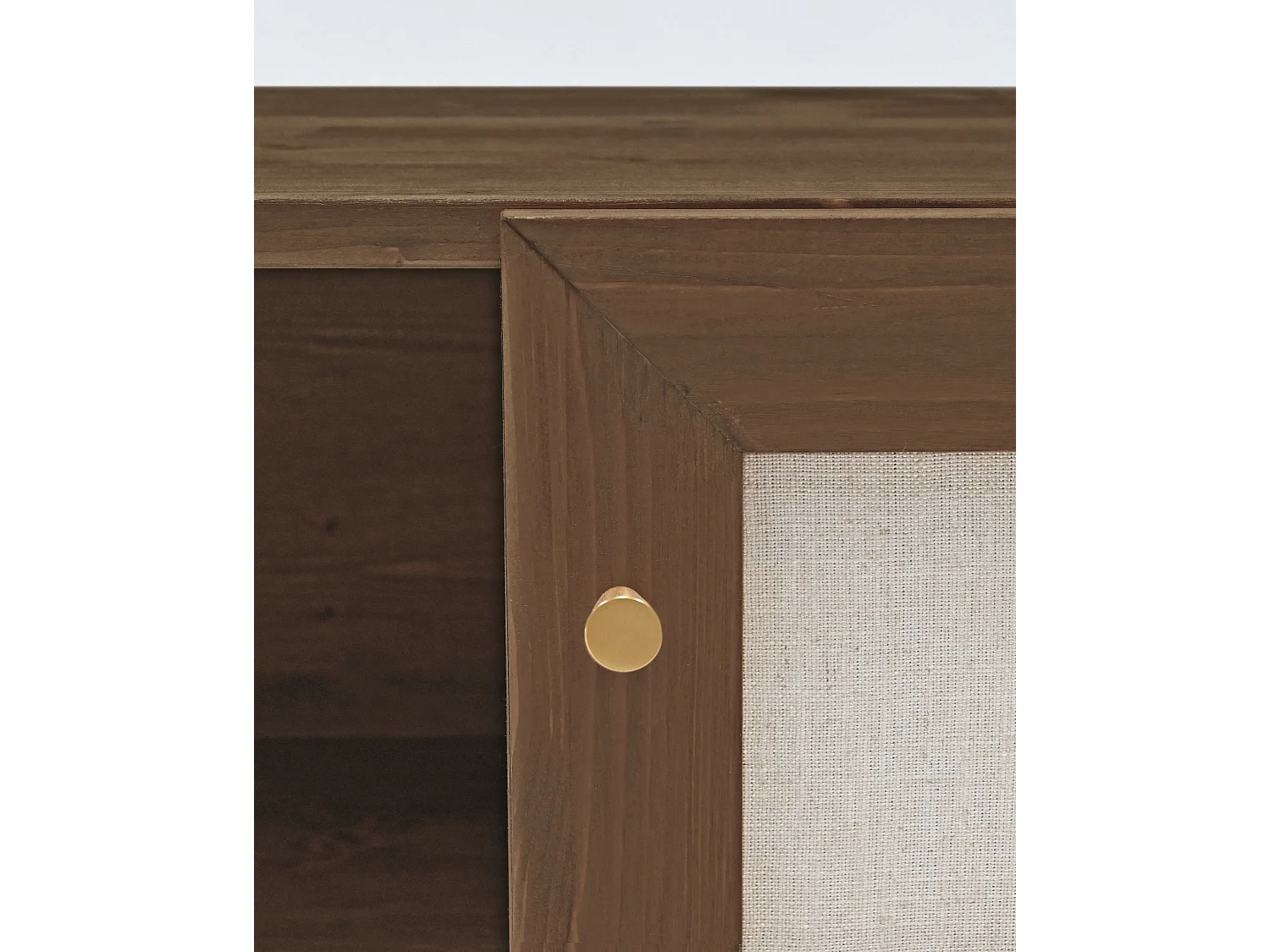 Meuble TV en bois de sapin marron 150x40cm - LINEN - DECOWOOD