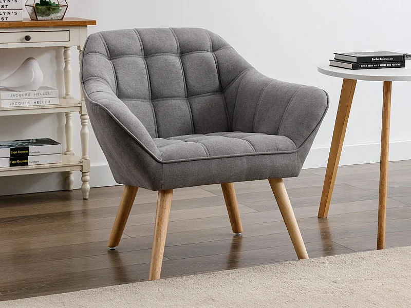 Fauteuil en tissu gris CASERTA