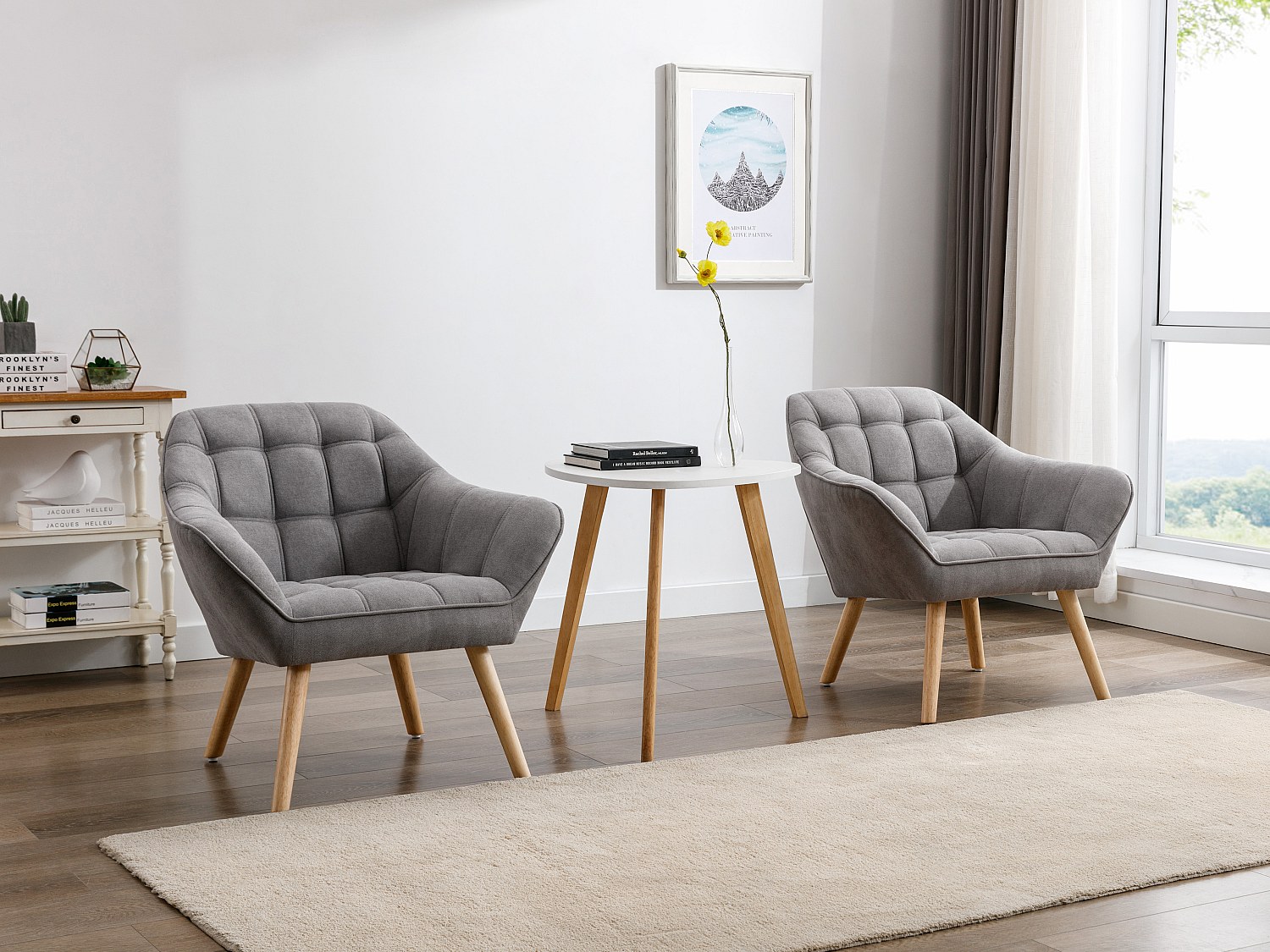 Vente-unique Sessel - Stoff - Grau - Caserta