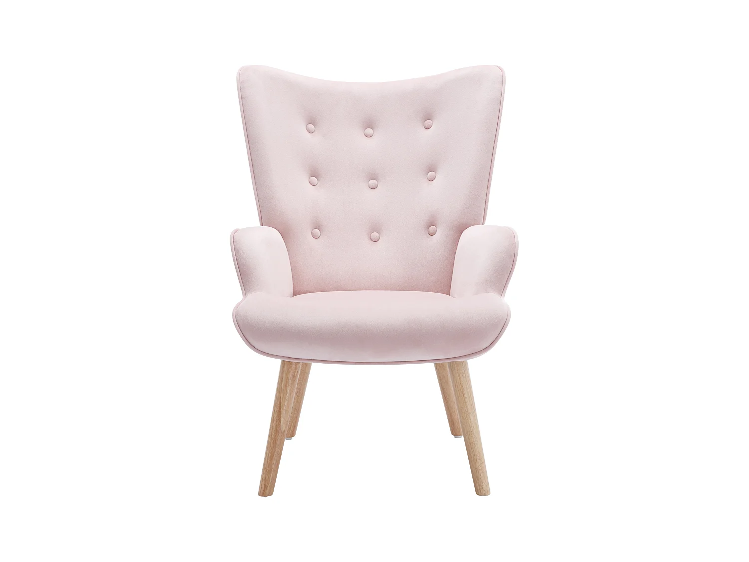 Fotel z różowego weluru - VATELY