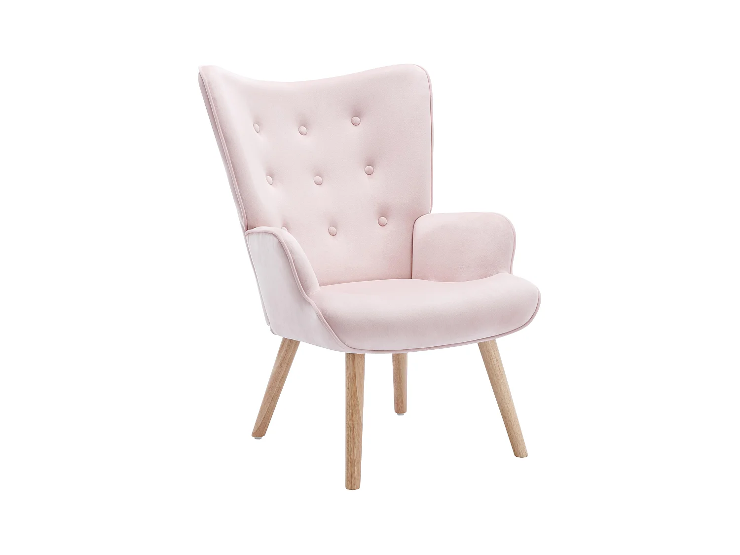Fauteuil en velours rose VATELY