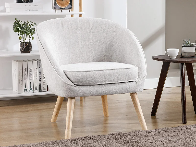 Fauteuil en tissu gris clair LINDALE