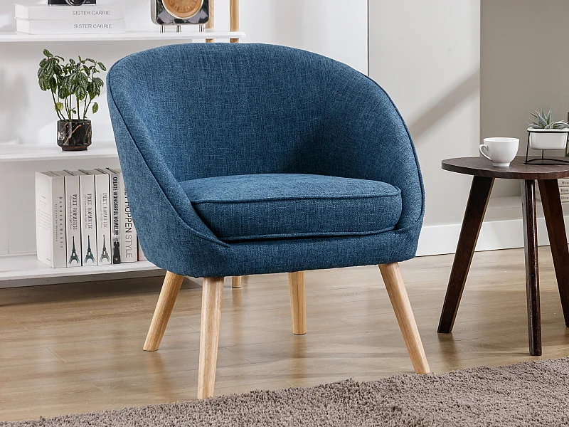 Fauteuil en tissu bleu LINDALE