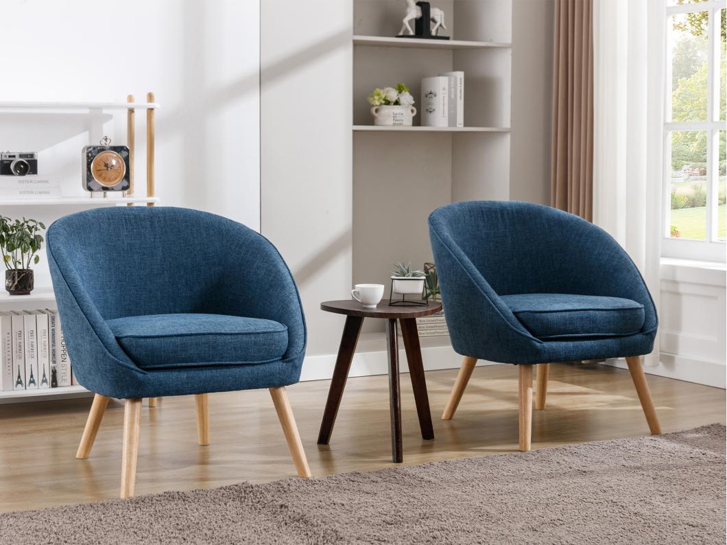Sessel - Stoff - Blau - LINDALE