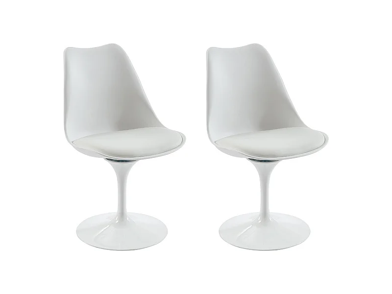 Stuhl 2er-Set - Polypropylen & Metall - Weiß - XAFY