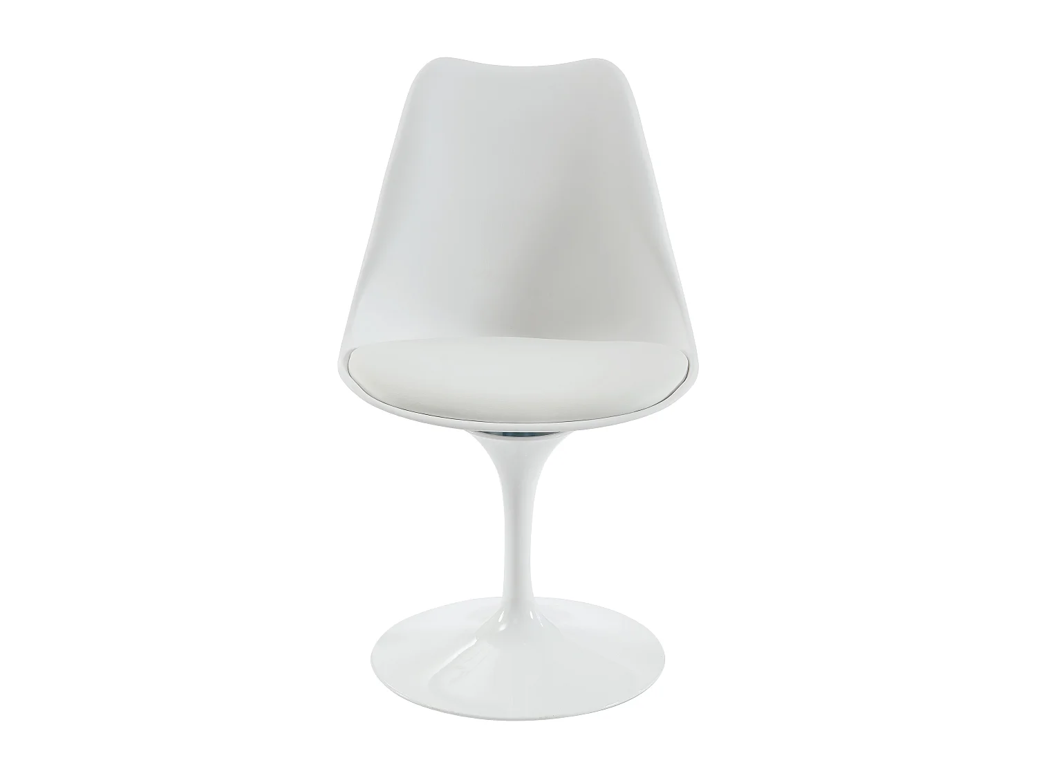 Lot de 2 chaises pivotantes en polypropylène, tissu et acier - Blanc - XAFY