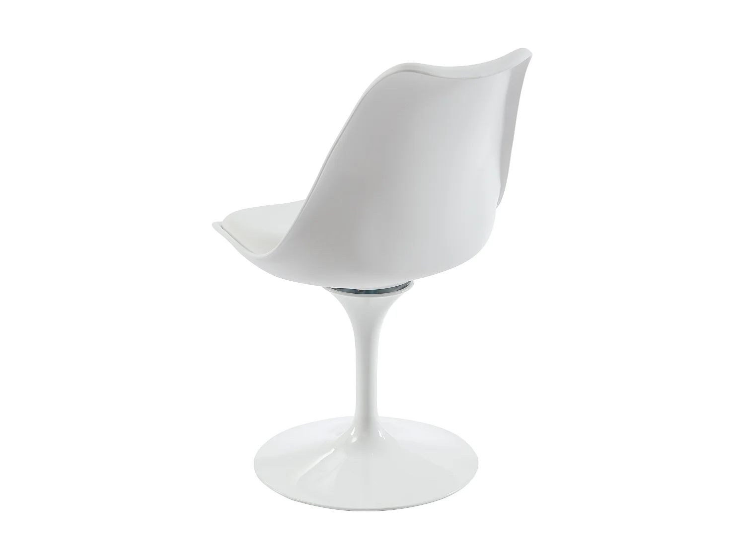 Lot de 2 chaises pivotantes en polypropylène, tissu et acier - Blanc - XAFY
