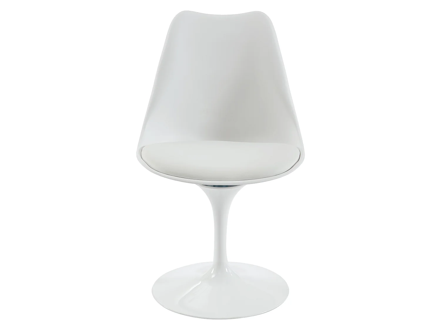 Lot de 6 chaises pivotantes en polypropylène, tissu et acier - Blanc - XAFY