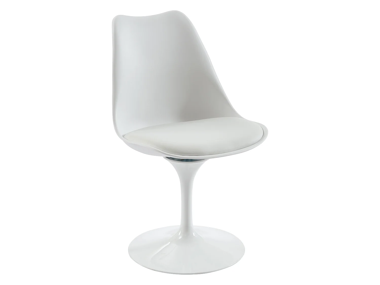 Lot de 6 chaises pivotantes en polypropylène, tissu et acier - Blanc - XAFY