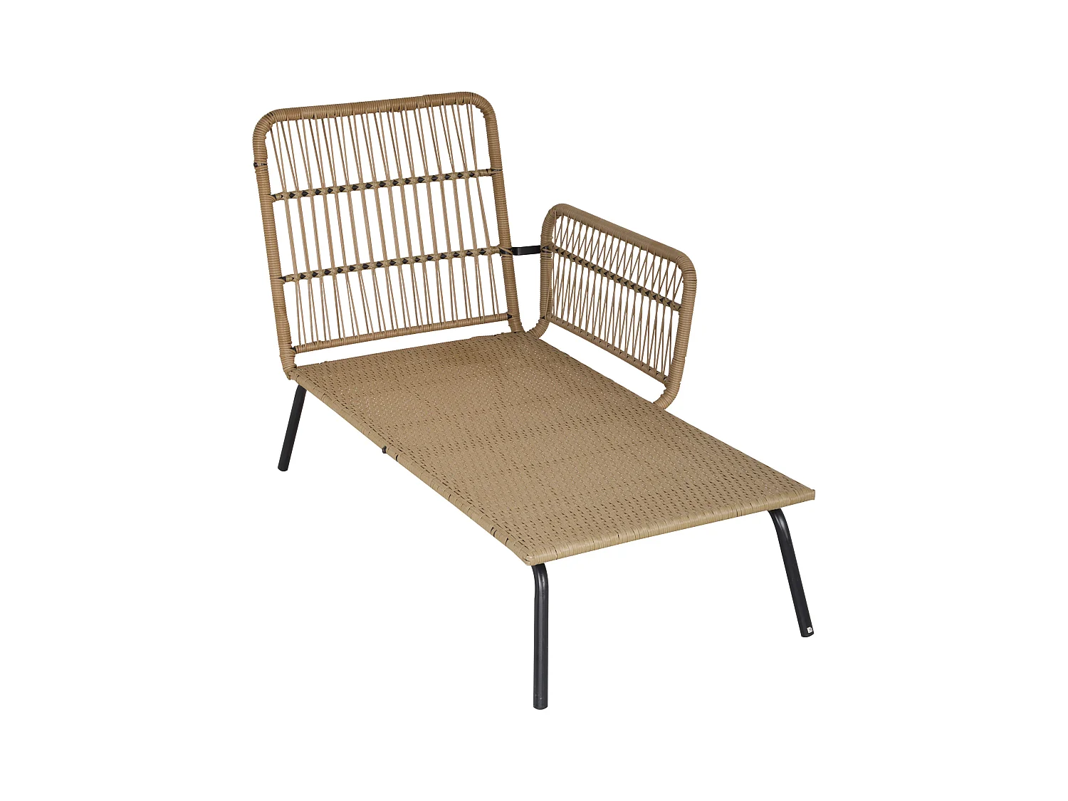 Salon de jardin d'angle 4 pers. style colonial table basse coussins grand confort inclus résine tressée beige