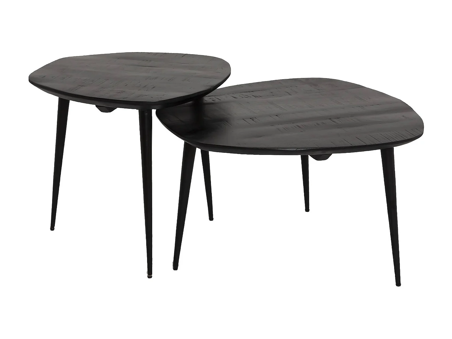 Table basse gigogne en bois de manguier noir Valério