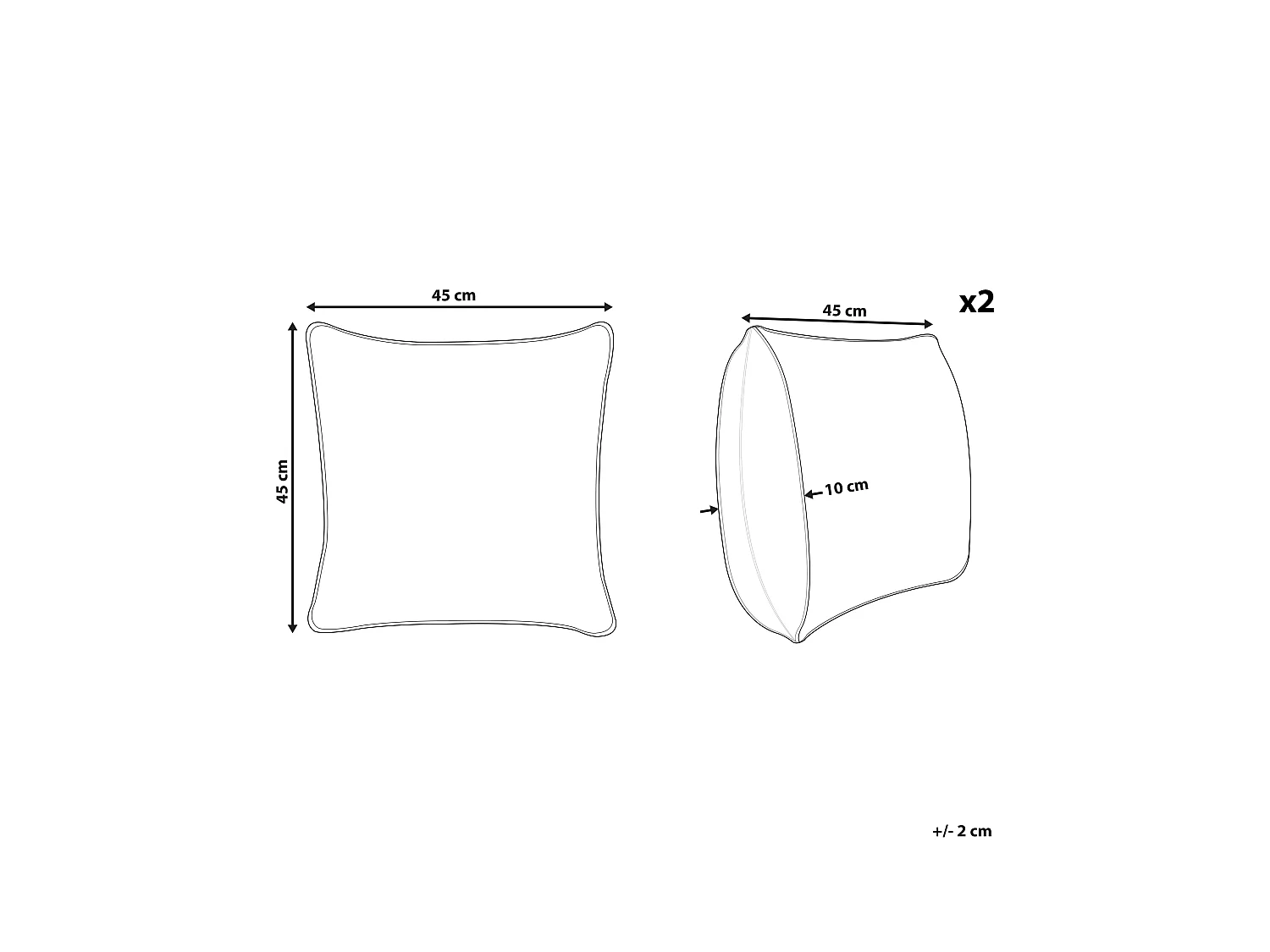 Zestaw 2 poduszek dekoracyjnych ALOCASIA Bawełna 45 x 45 cm Beżowy Wzór geometryczny