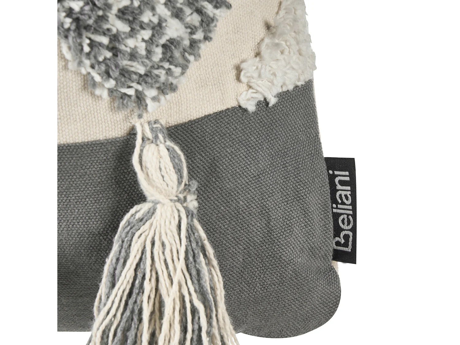 Conjunto de 2 almofadas decorativas ALOCASIA Algodão 45 x 45 cm Creme Padrão geométrico