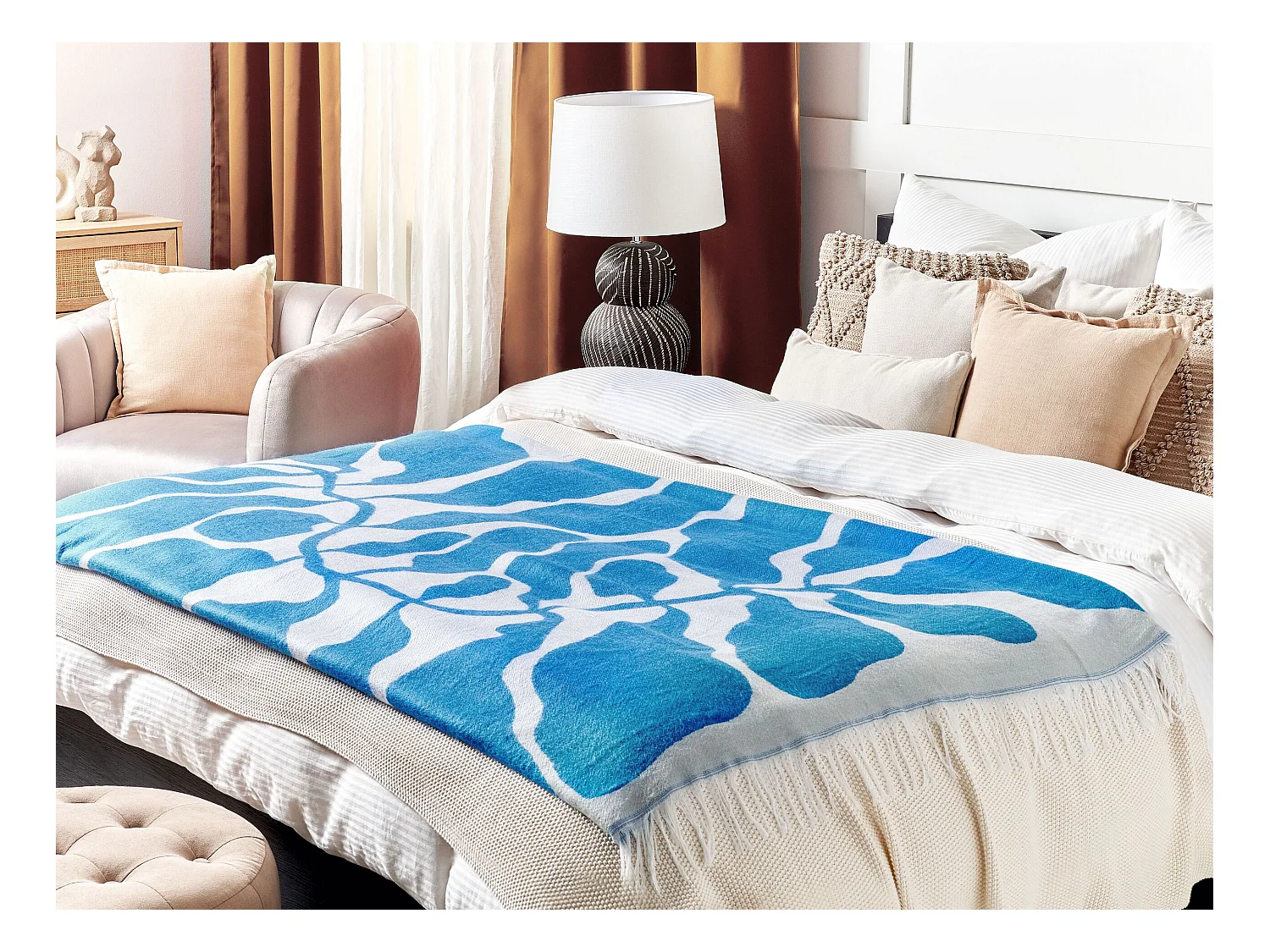 Couverture KIHUN Tissu 130 x 170 cm Bleu