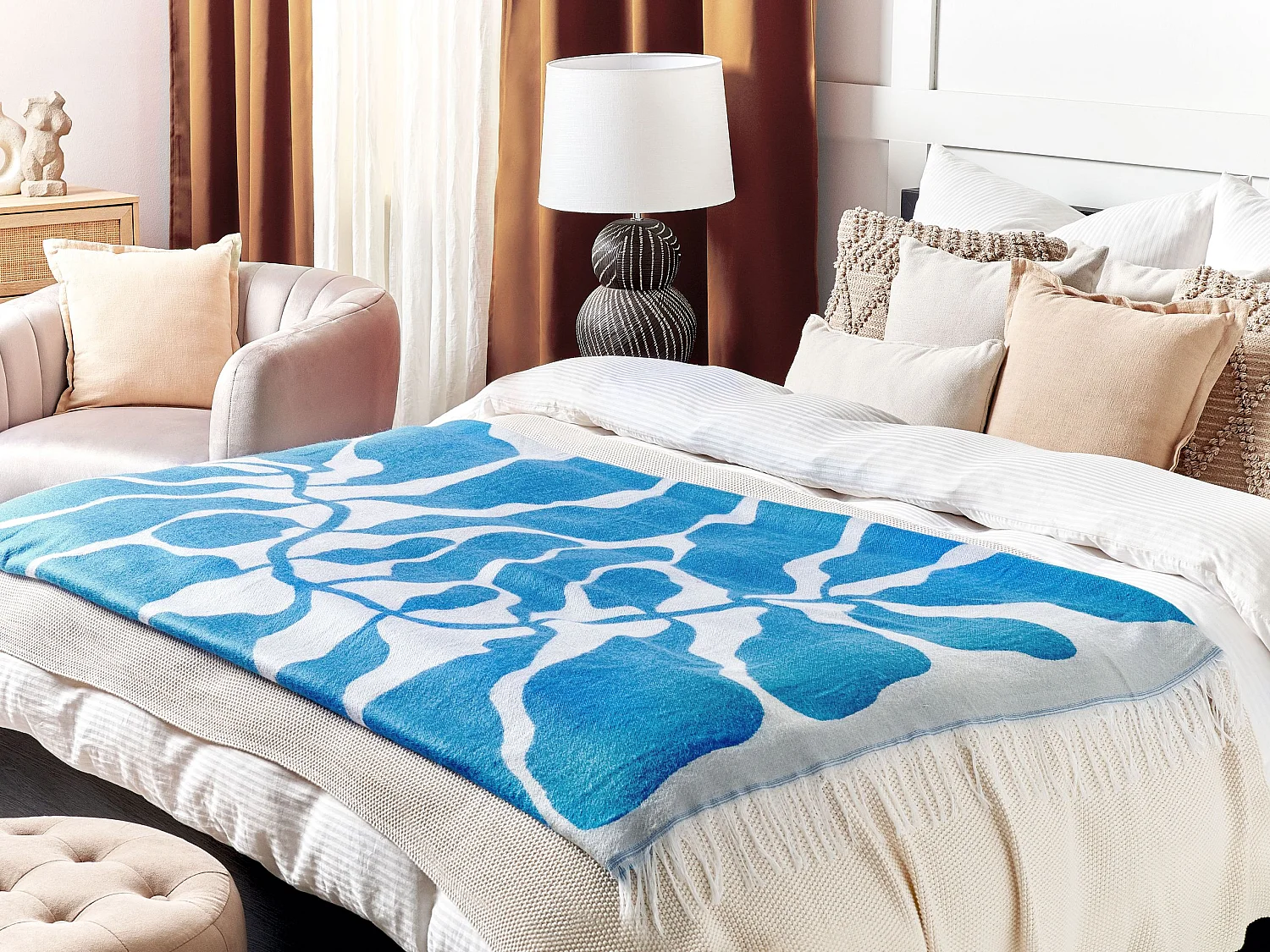 Blanket KIHUN Fabric 130 x 170 cm Blue