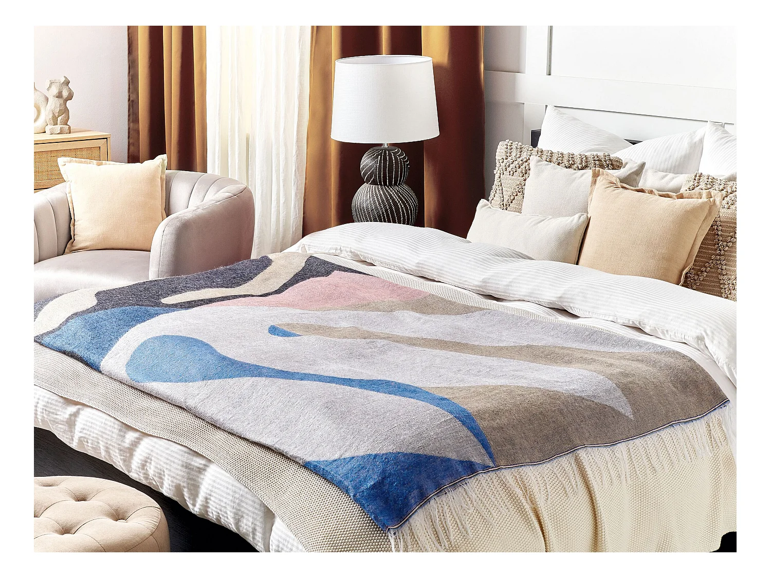 Manta YALADI Tela 130 x 170 cm Multicolor