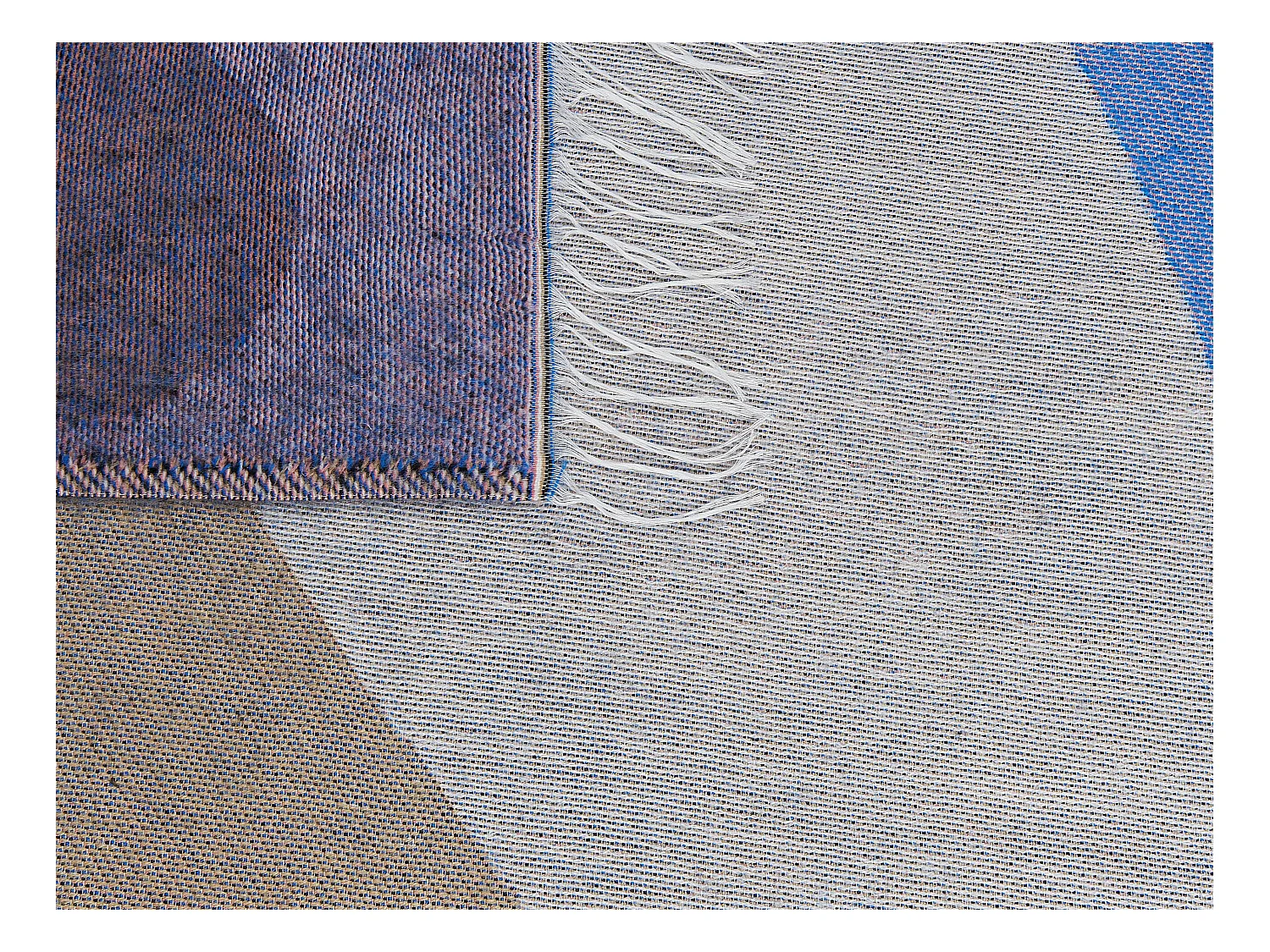 Decke mit Fransen abstraktes Muster 130 x 170 cm mehrfarbig YALADI