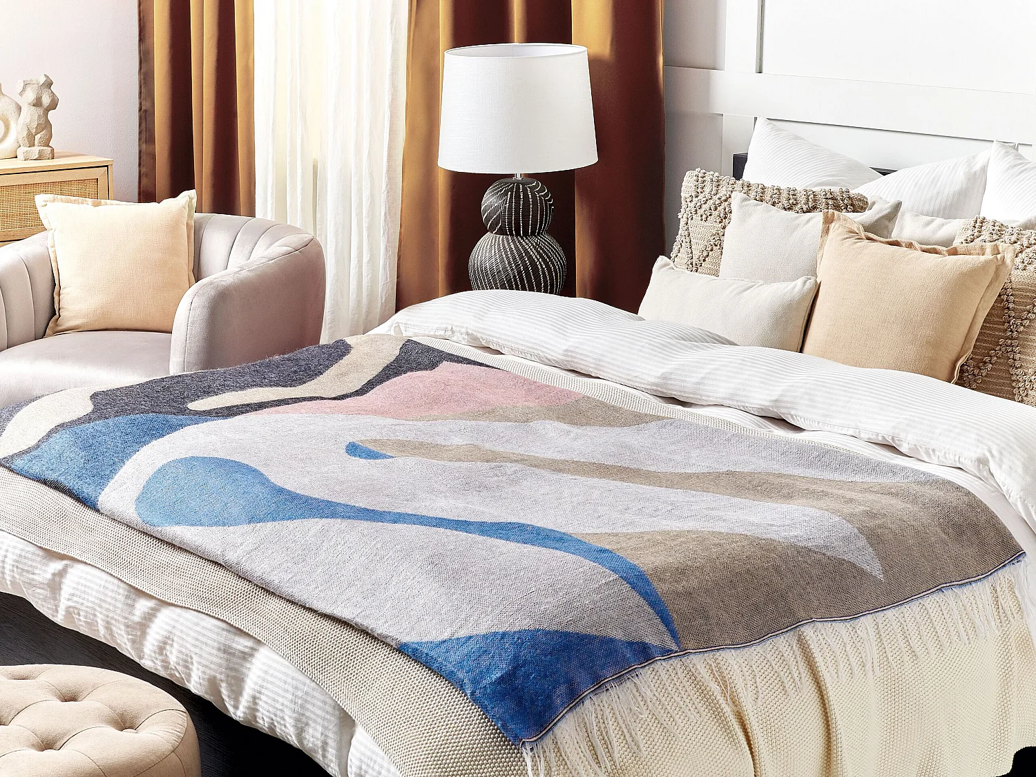 Plaid YALADI Stof 130 x 170 cm Multicolor