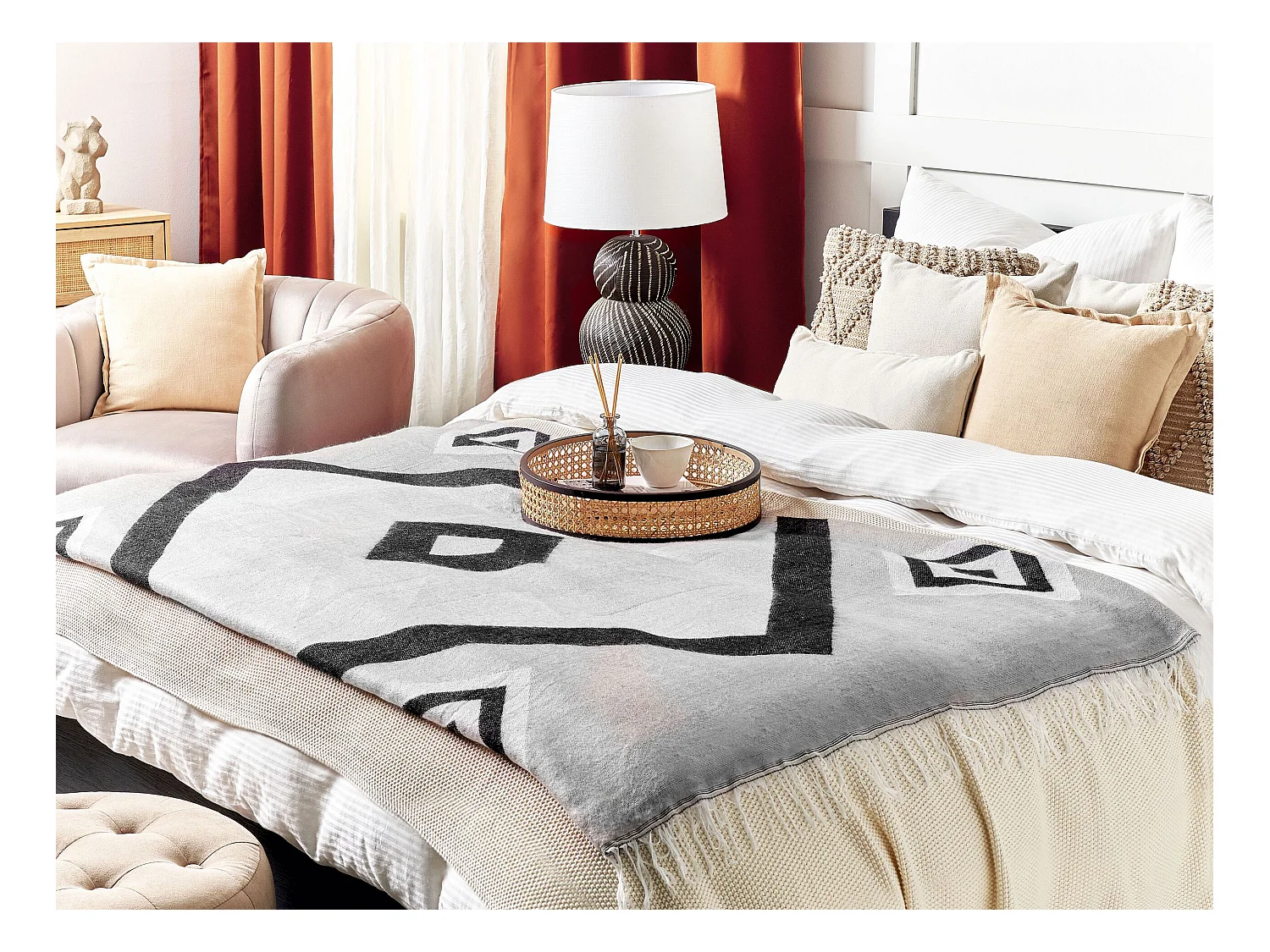 Kuscheldecke KATTIKE Stoff 130 x 170 cm Grau