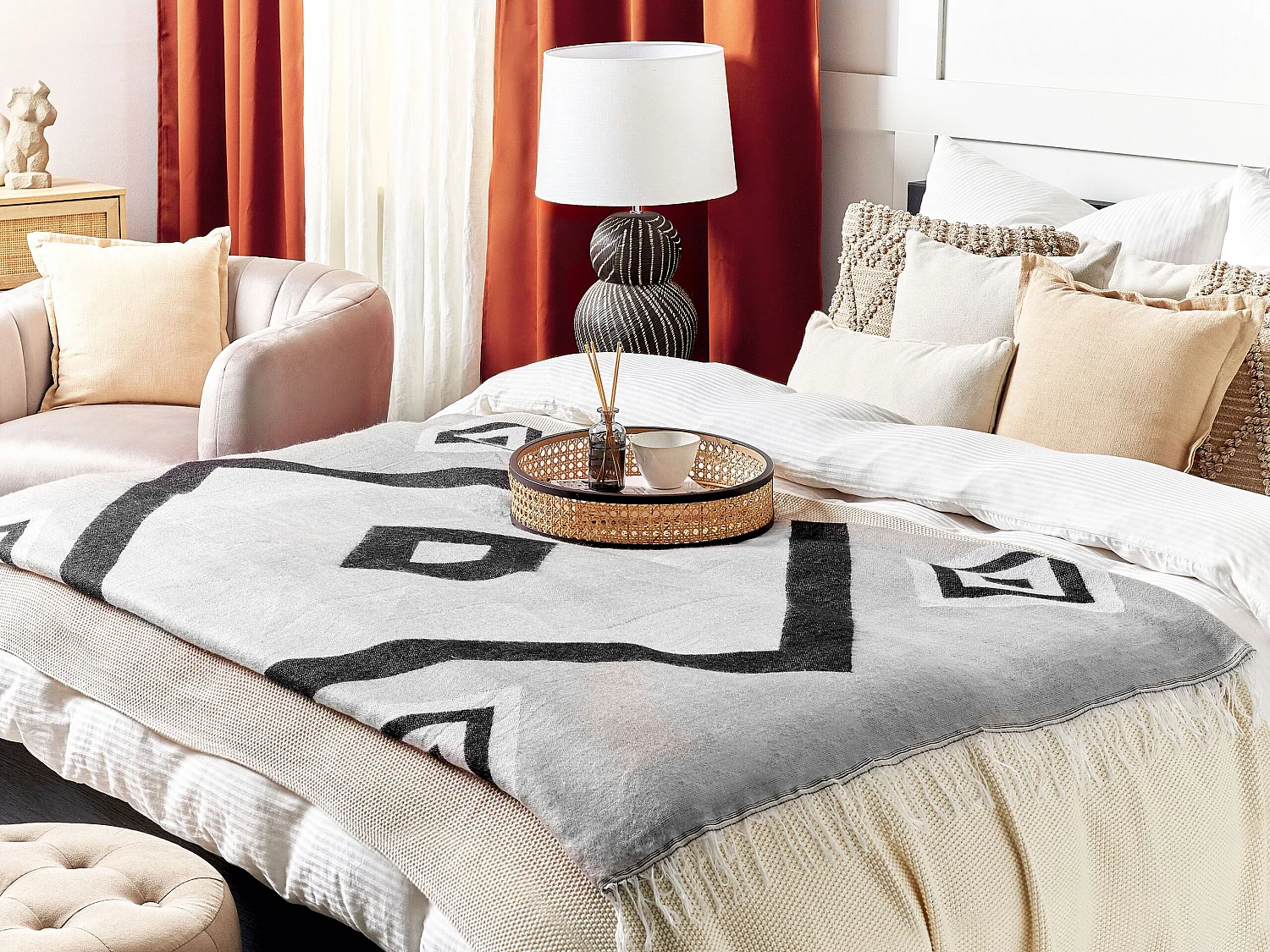 Couverture KATTIKE Tissu 130 x 170 cm Gris