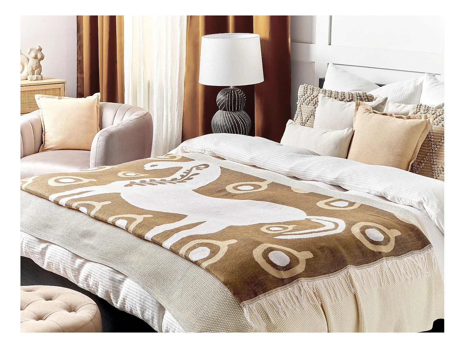 Manta SIDDHA Tela 130 x 170 cm Marrón