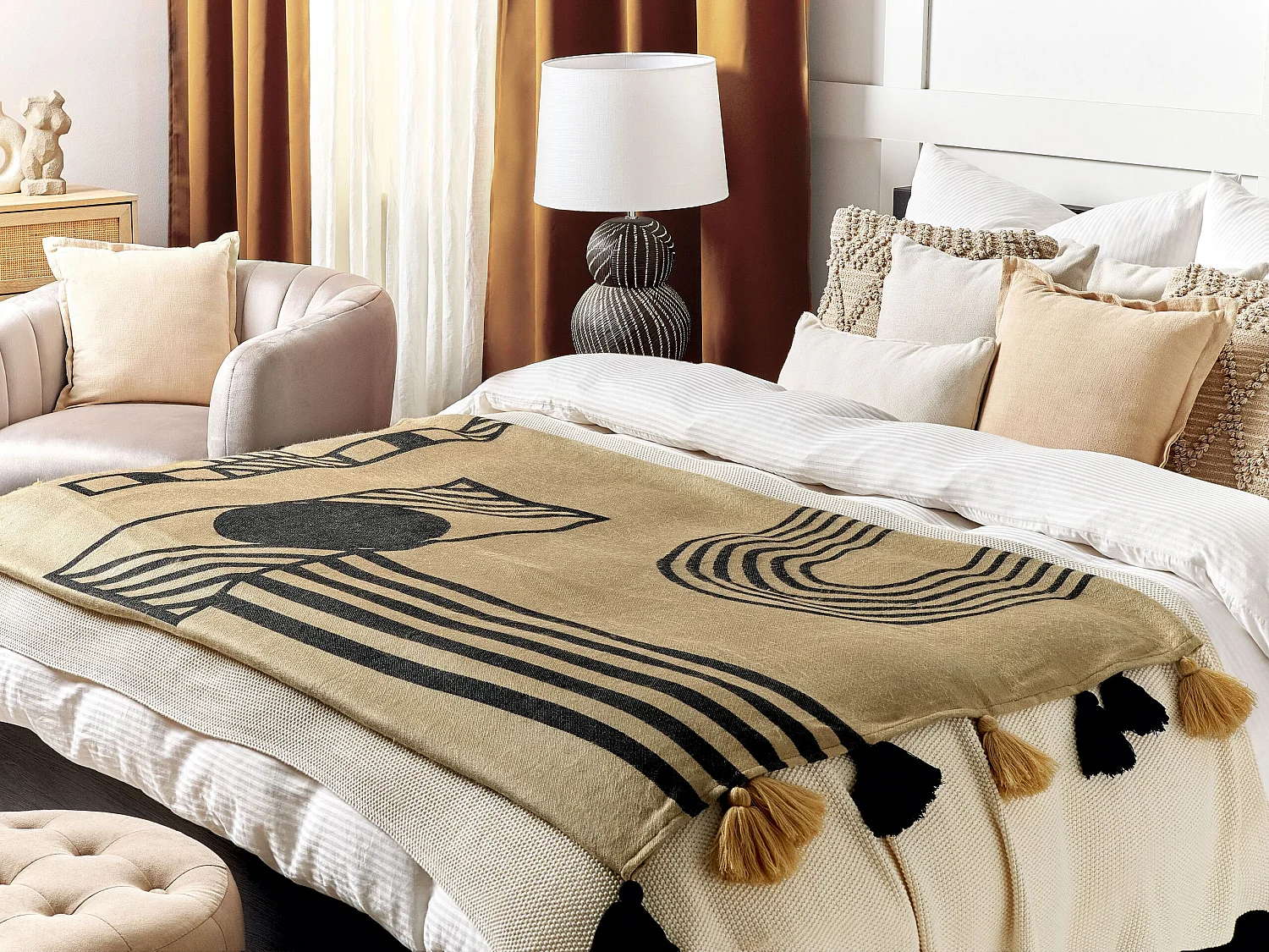 Coperta THAPREK Tessuto 130 x 170 cm Beige