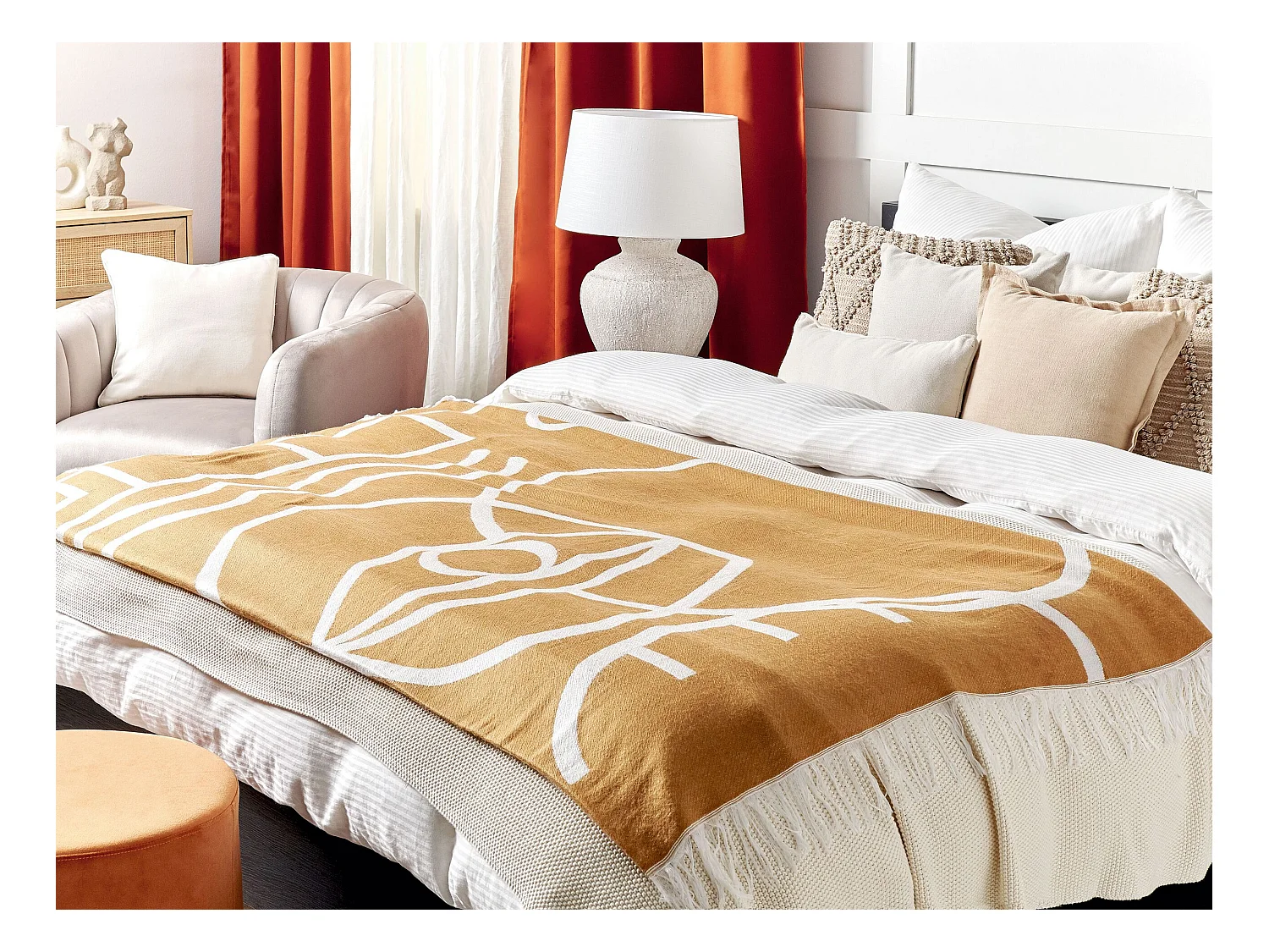 Plaid PALHI Stof 130 x 170 cm Oranje