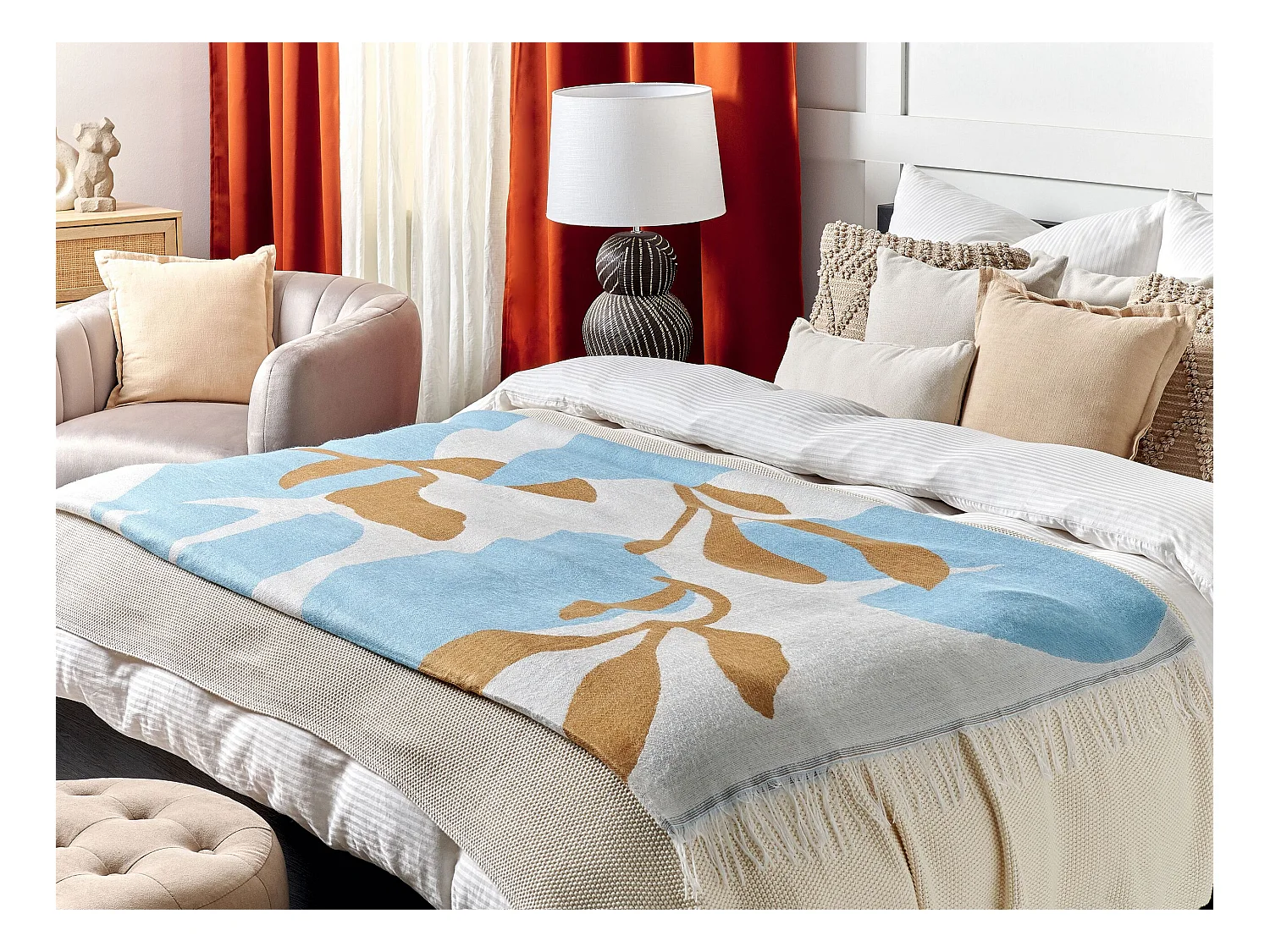 Plaid HAKUI 130 x 170 cm Blauw