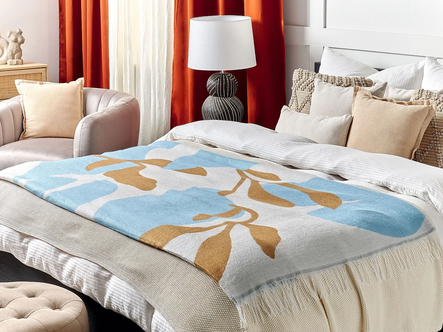 Plaid HAKUI 130 x 170 cm Blauw