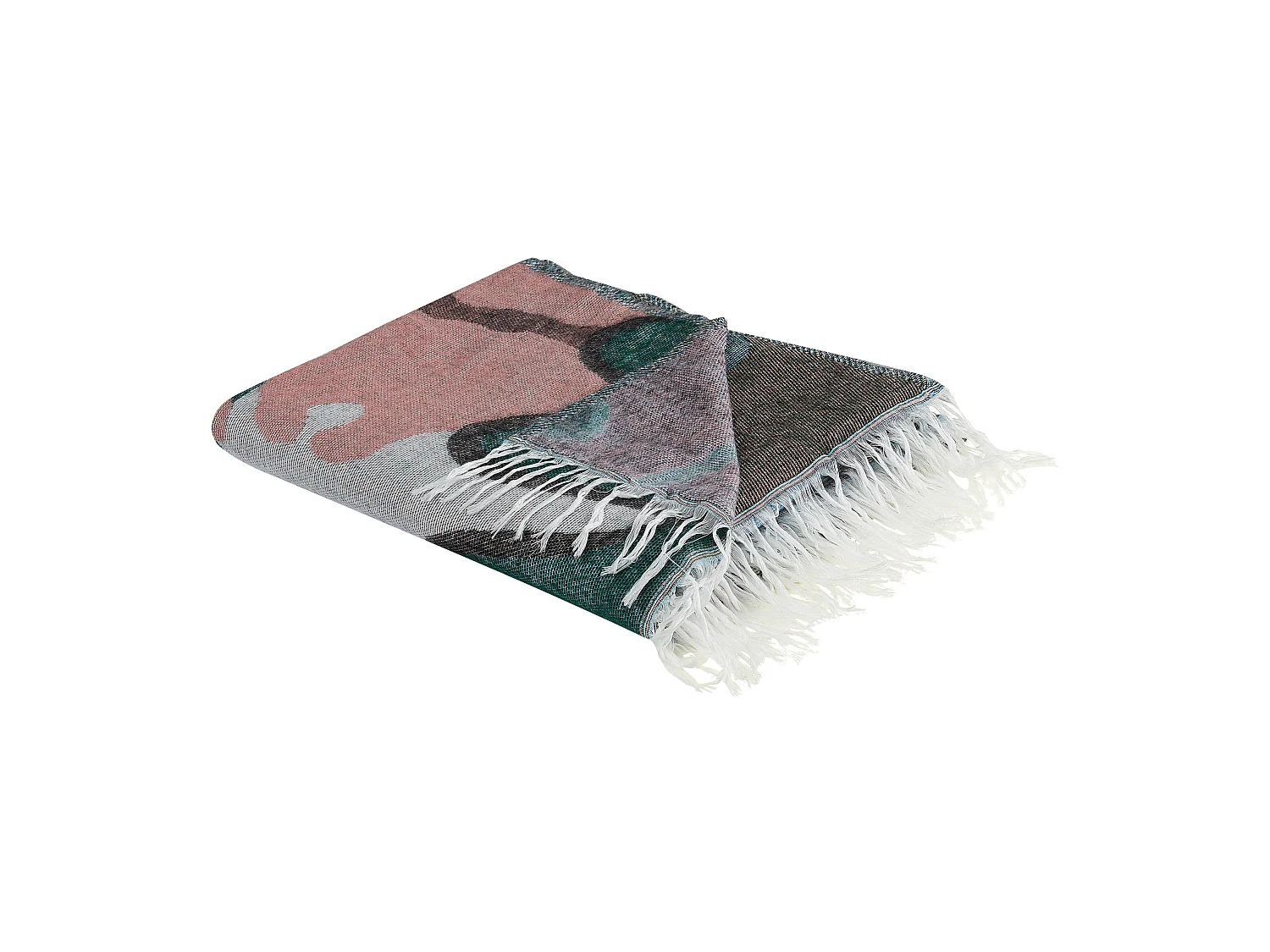 Decke bunt mit floralem Motiv und Fransen 130 x 170 cm Somani