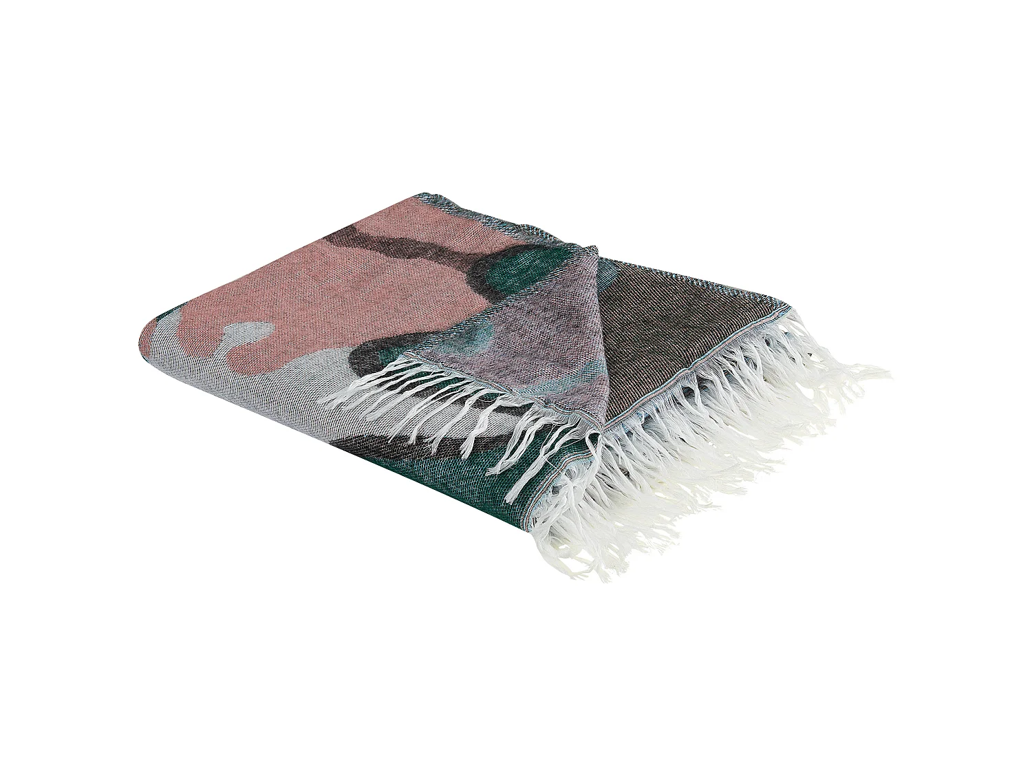 Decke bunt mit floralem Motiv und Fransen 130 x 170 cm Somani
