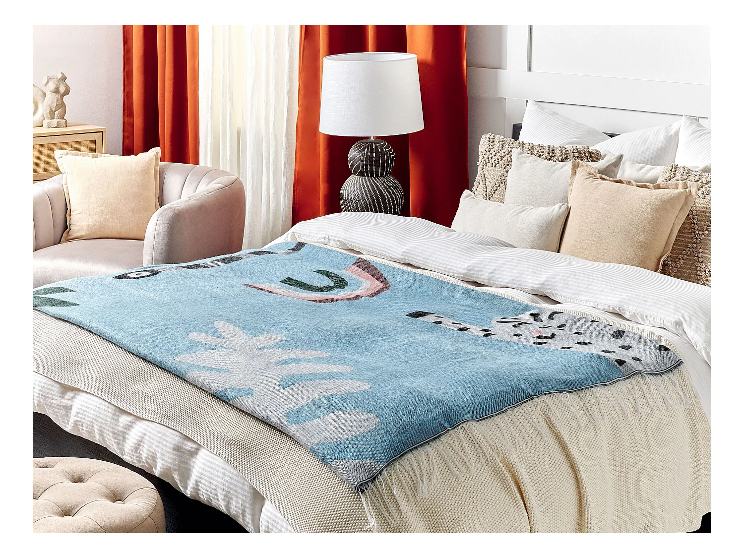 Plaid LIMGHA 130 x 170 cm Blauw