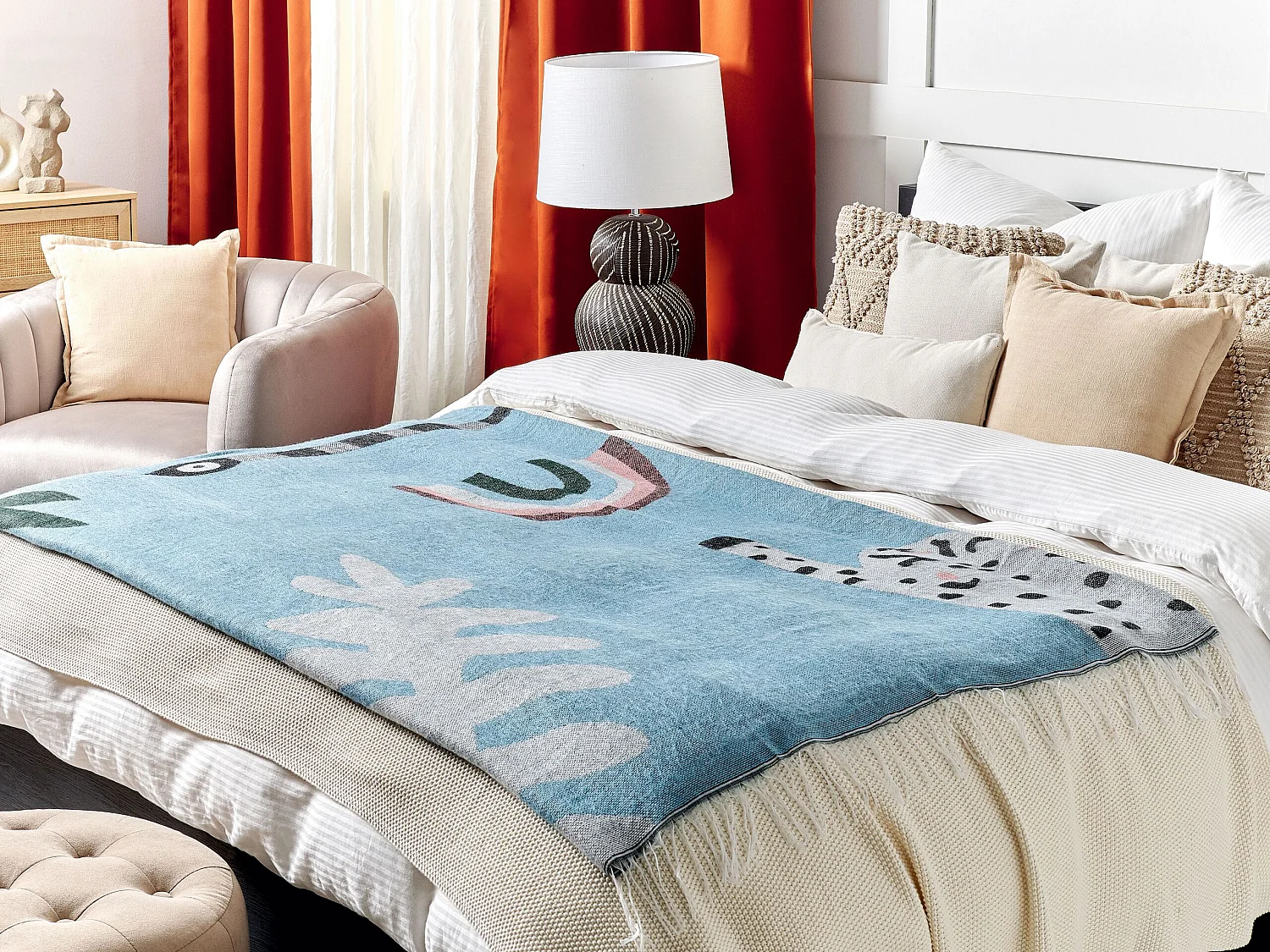 Plaid LIMGHA 130 x 170 cm Blauw