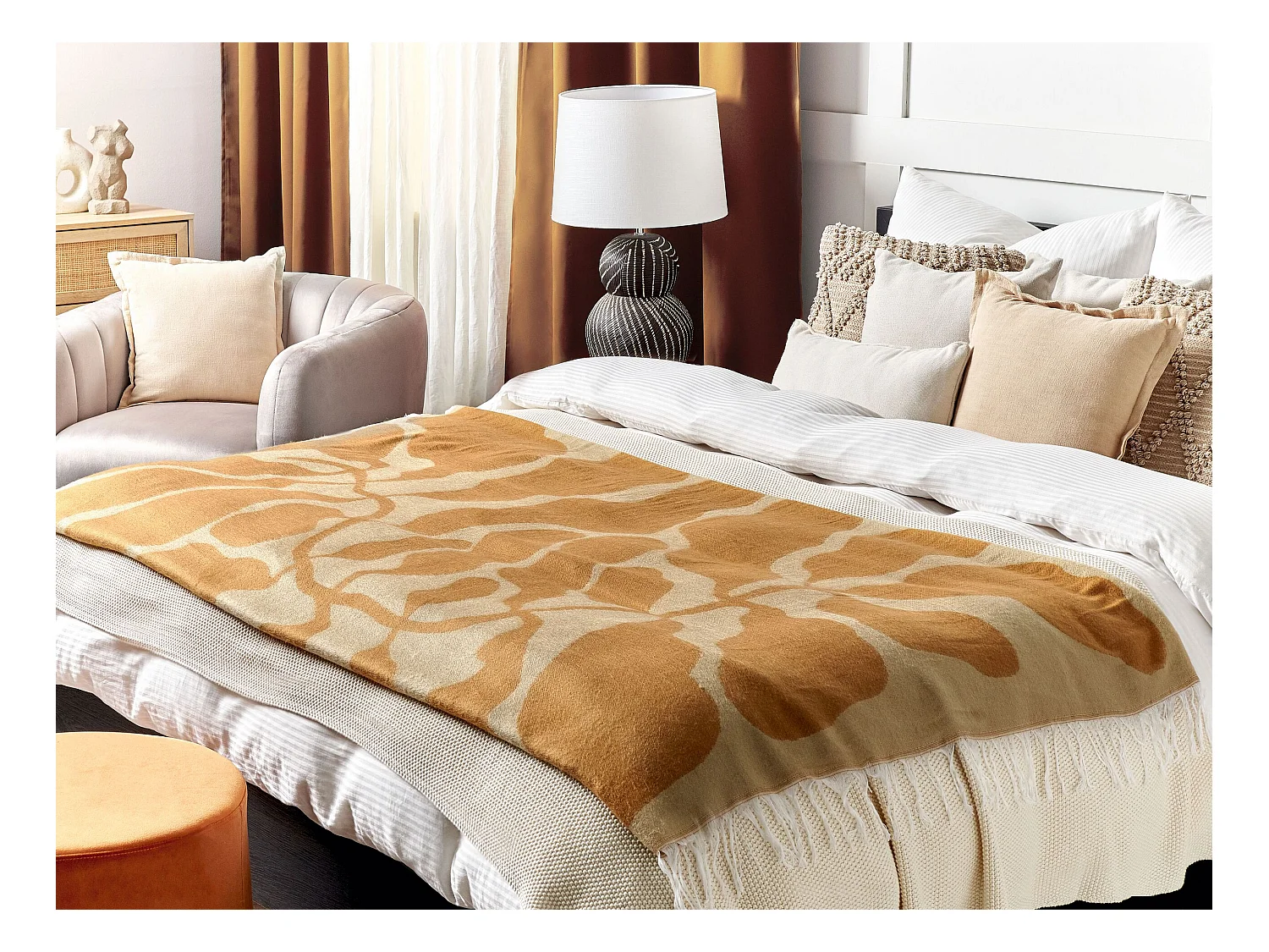 Plaid BANGRE 130 x 170 cm Oranje