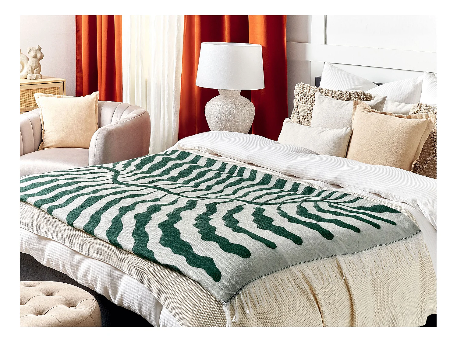 Couverture BARTAR Tissu 130 x 170 cm Vert