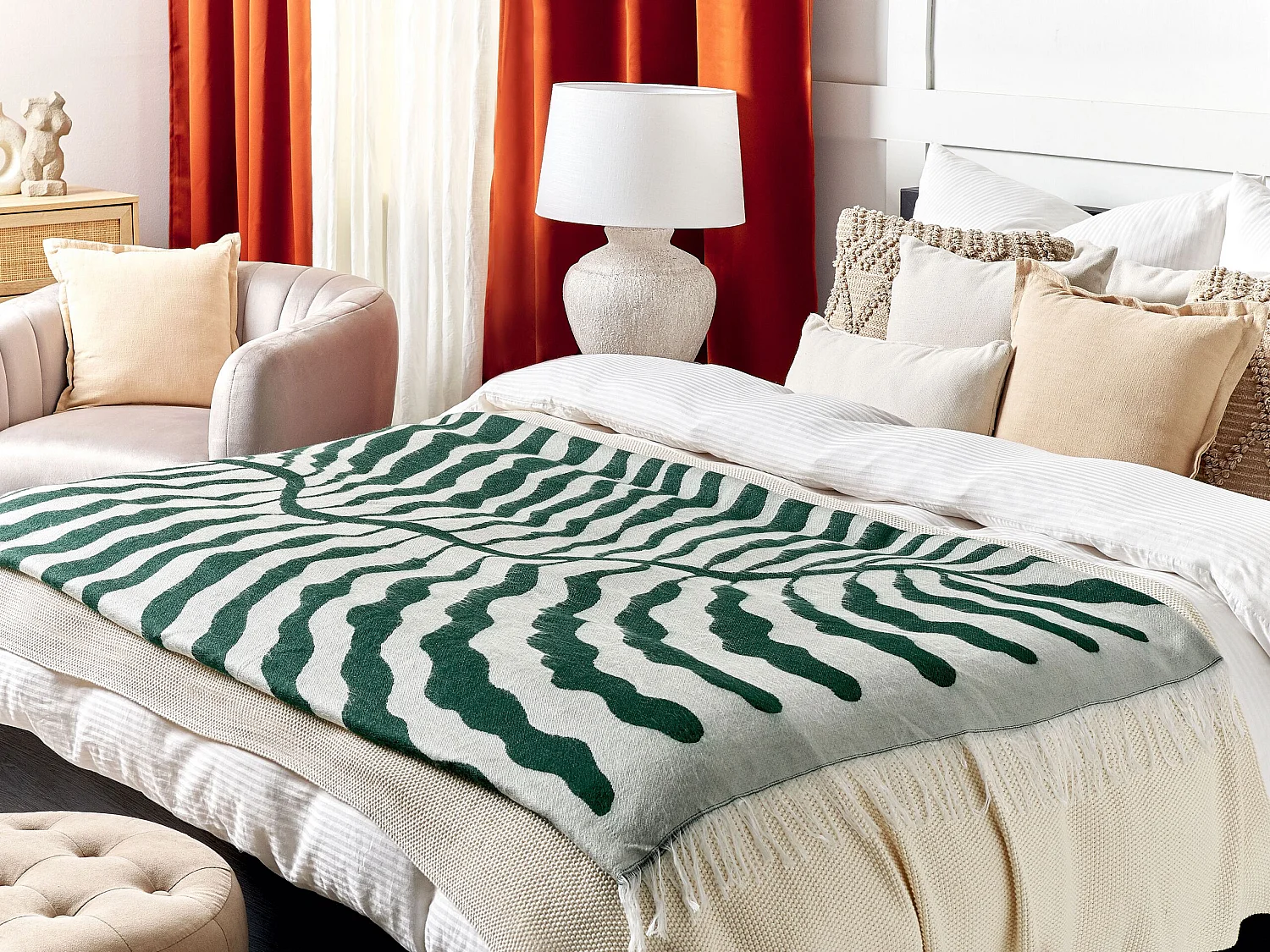 Plaid BARTAR Stof 130 x 170 cm Groen