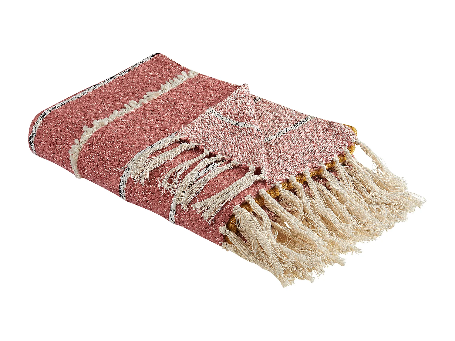 Coperta NAIKHU Cotone 130 x 170 cm Rosso chiaro