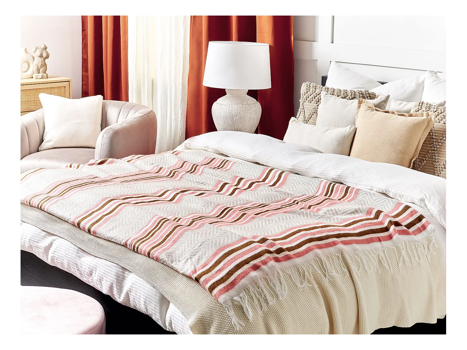 Plaid MAGAR Stof 130 x 170 cm Beige