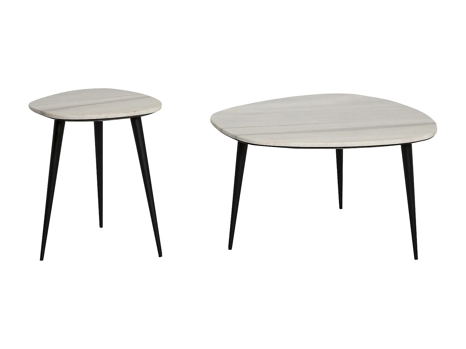 Table basse gigogne en marbre blanc Ariane