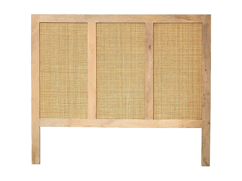 Cabecero de cama de madera maciza de mango con caña Noémia