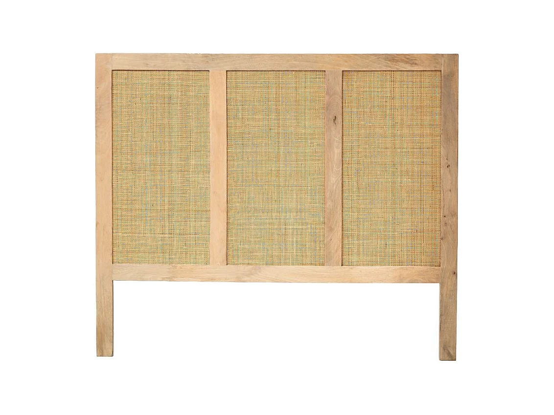 Tête de lit en bois de manguier et cannage Noémia